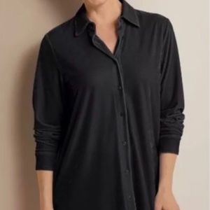 Soft Surroundings Women's Velvet Boyfriend Shirt - XL